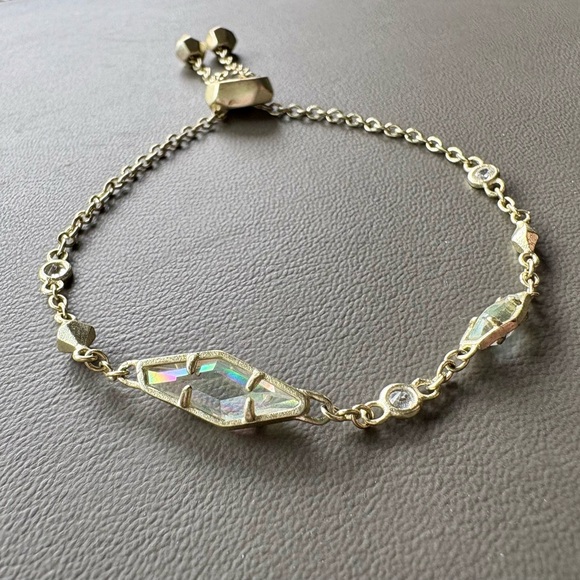 Kendra Scott Jewelry - Kendra Scott, Deb Gold Bracelet in Iridescent Dichroic Glass and Crystal